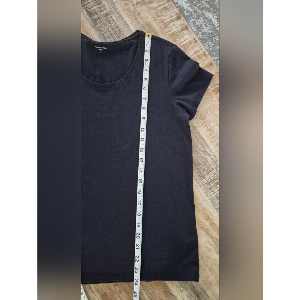 Garnet Hill Organic Pima Cotton Tencel Scoop Neck Tee Black Size M - Picture 7 of 9